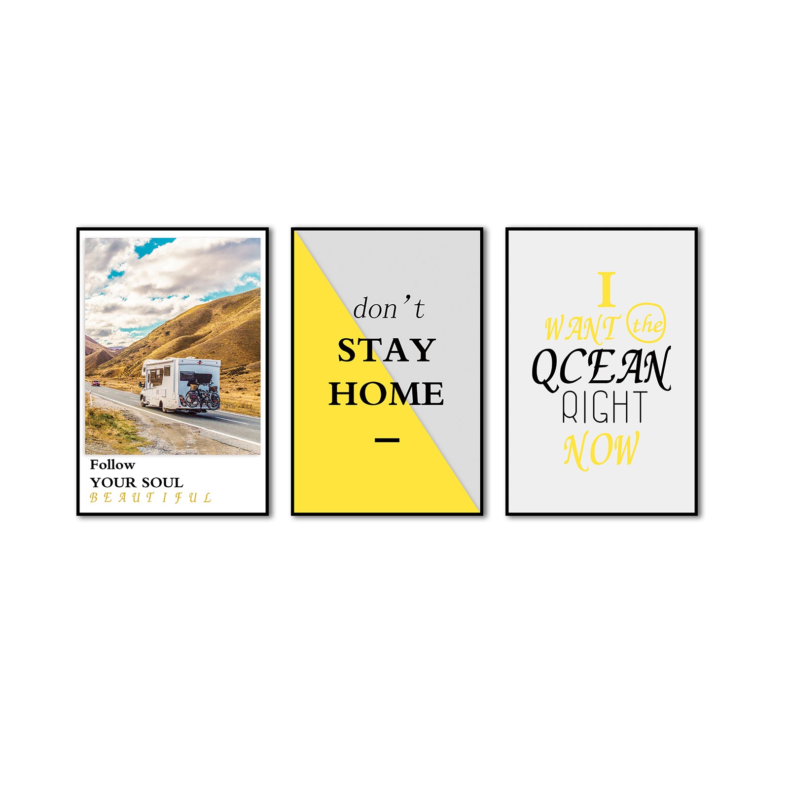 3 Piece Don't Stay Home Canvas Wall Art