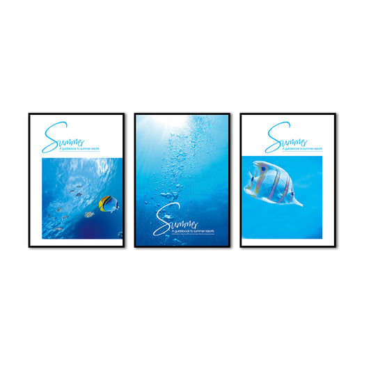 3 Piece Summer Ocean Fish Canvas Wall Art