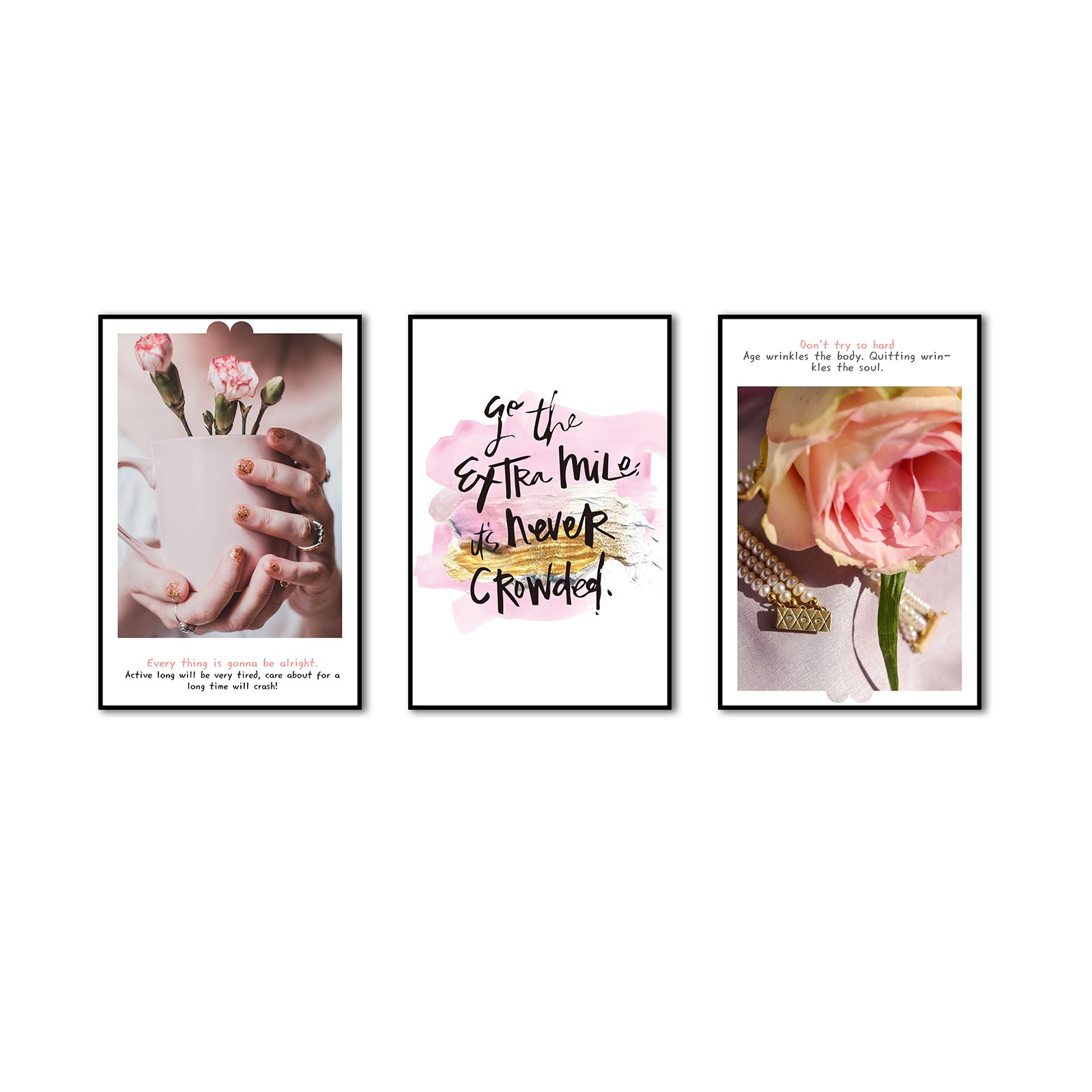 3 Piece Go the Extra Mile Canvas Wall Art