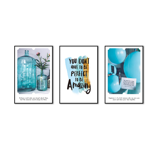 3 Piece You Don't Have to Be Perfect Canvas Wall Art