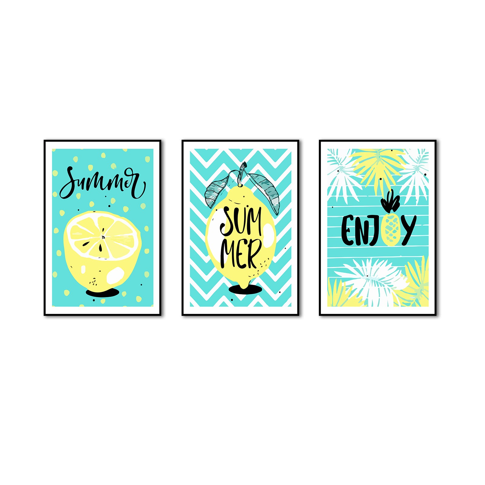 3 Piece Nordic Enjoy Summer Canvas Wall Art