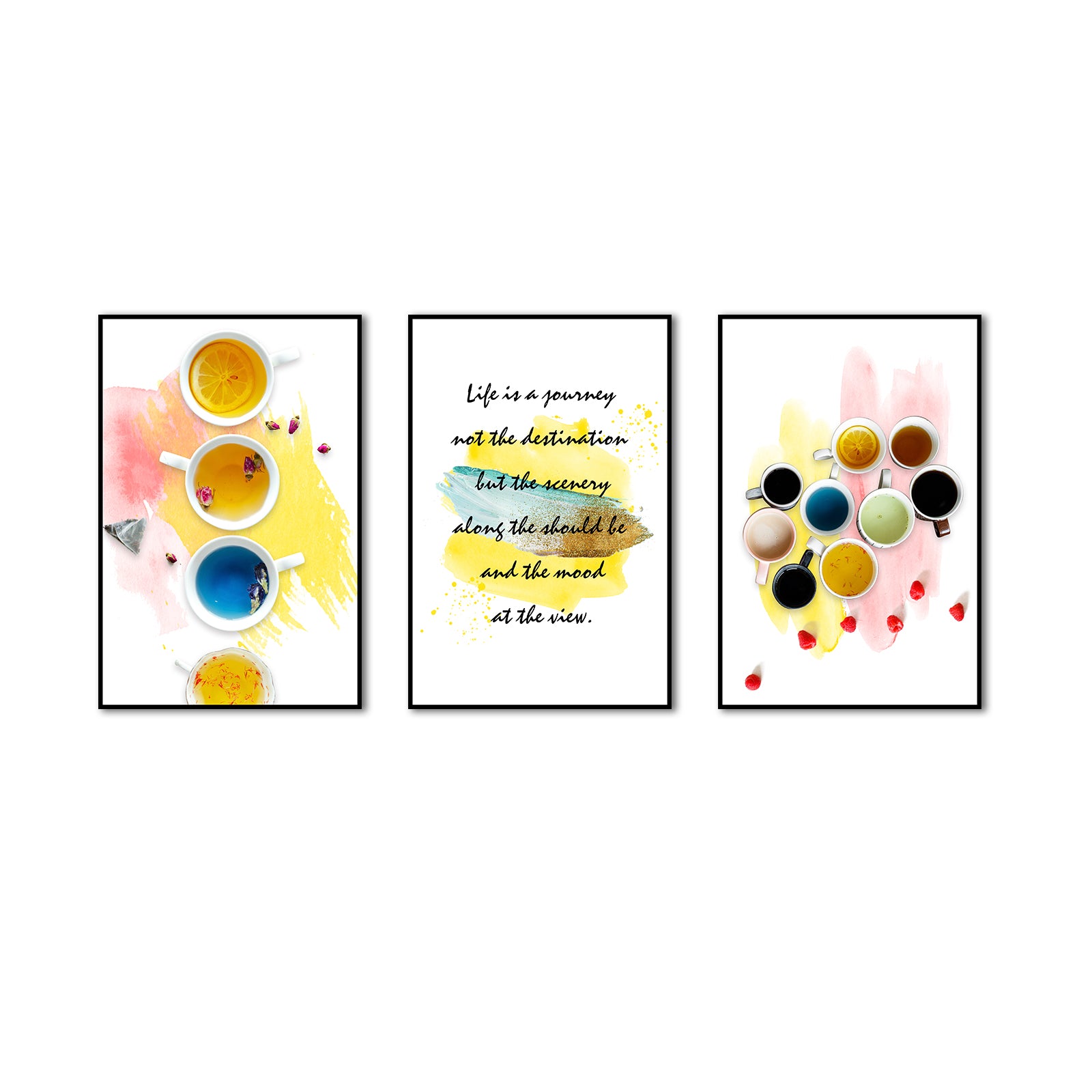 3 Piece Nordic Scented Color Tea Canvas Wall Art