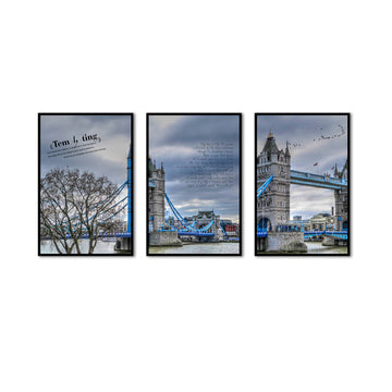 3 Piece London Tower Bridge Canvas Wall Art