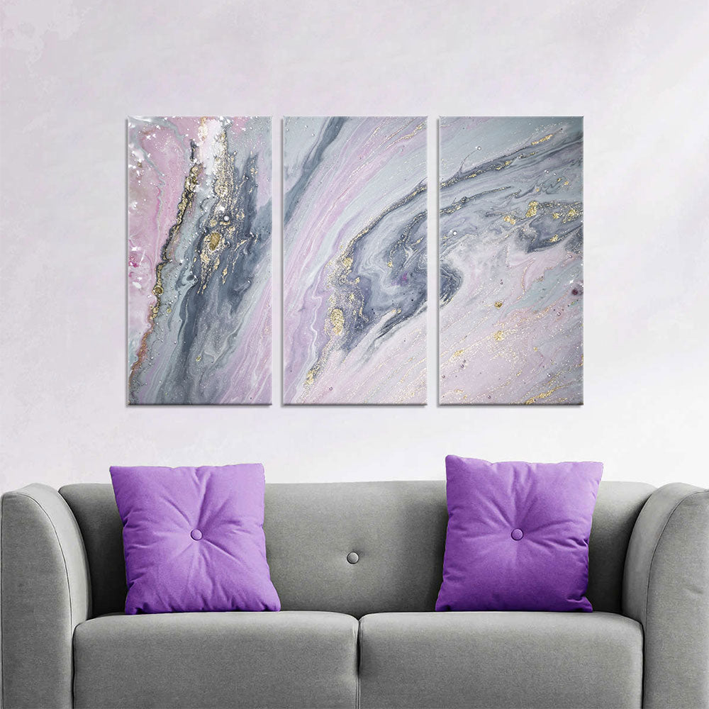 Abstract Pink and Gold canvas wall art