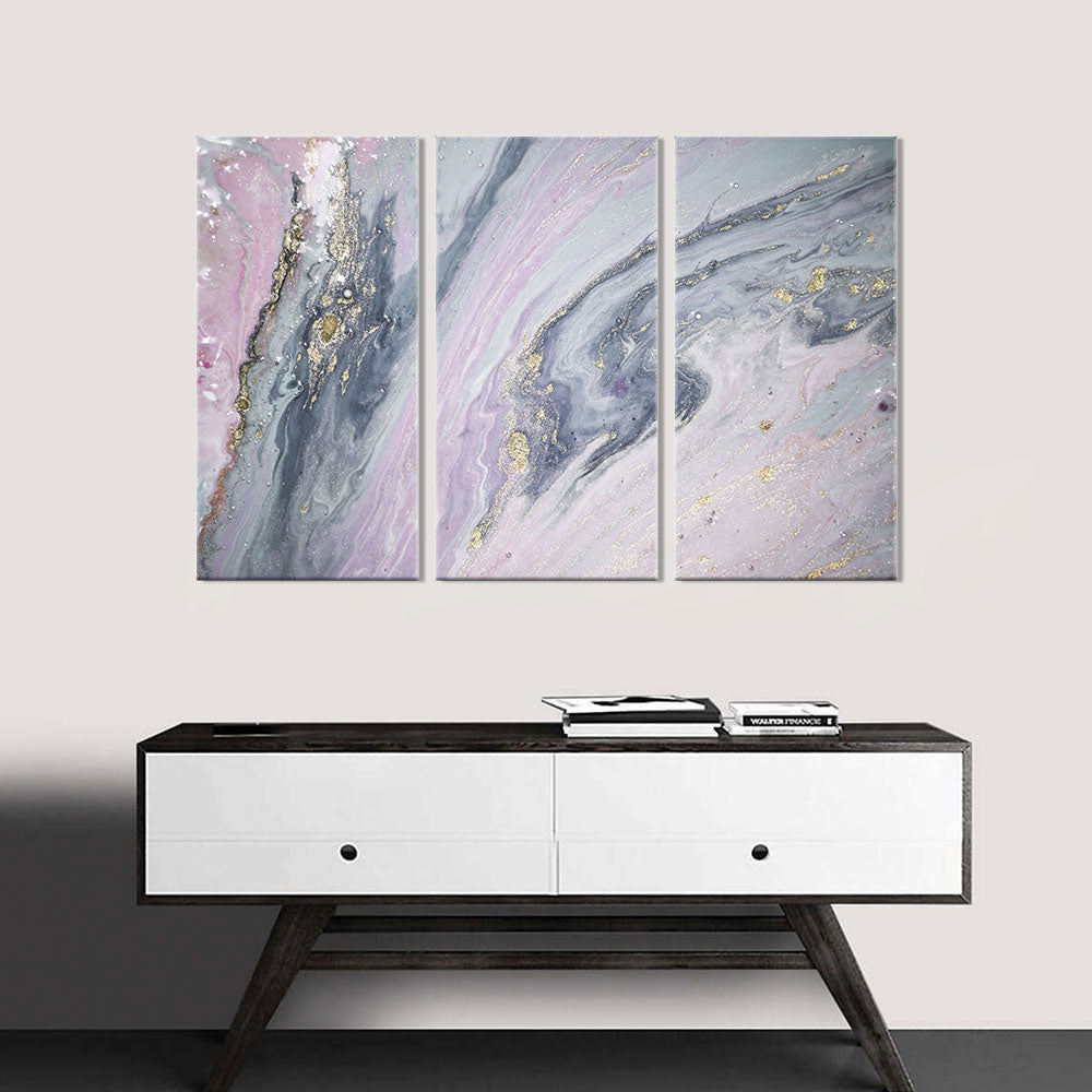 Abstract Pink and Gold canvas wall art