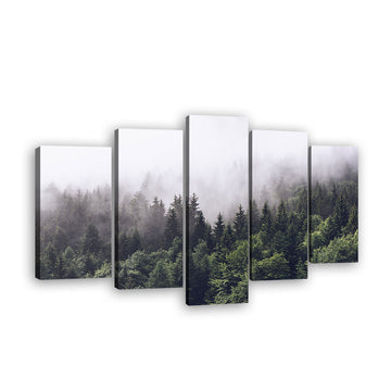 Foggy Forest Mountain canvas wall art