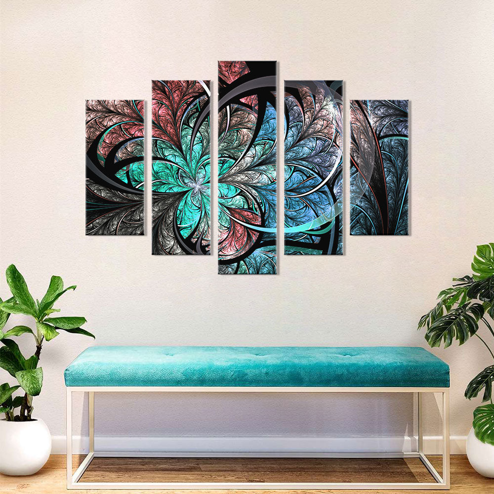 Colorful Fractal Flower canvas wall art