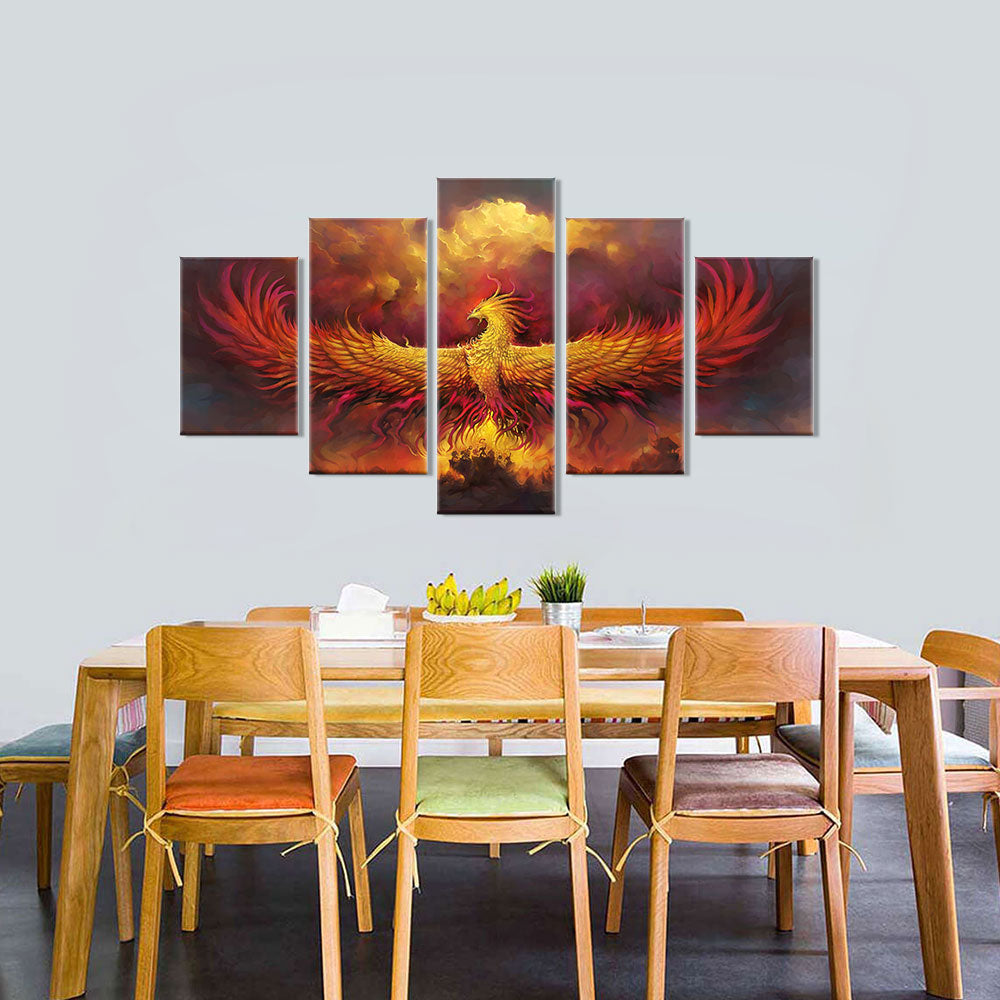 Phoenix Rising From the Ashes of Flame canvas wall art