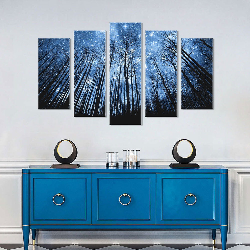 Forest of Stars Night View Canvas wall art