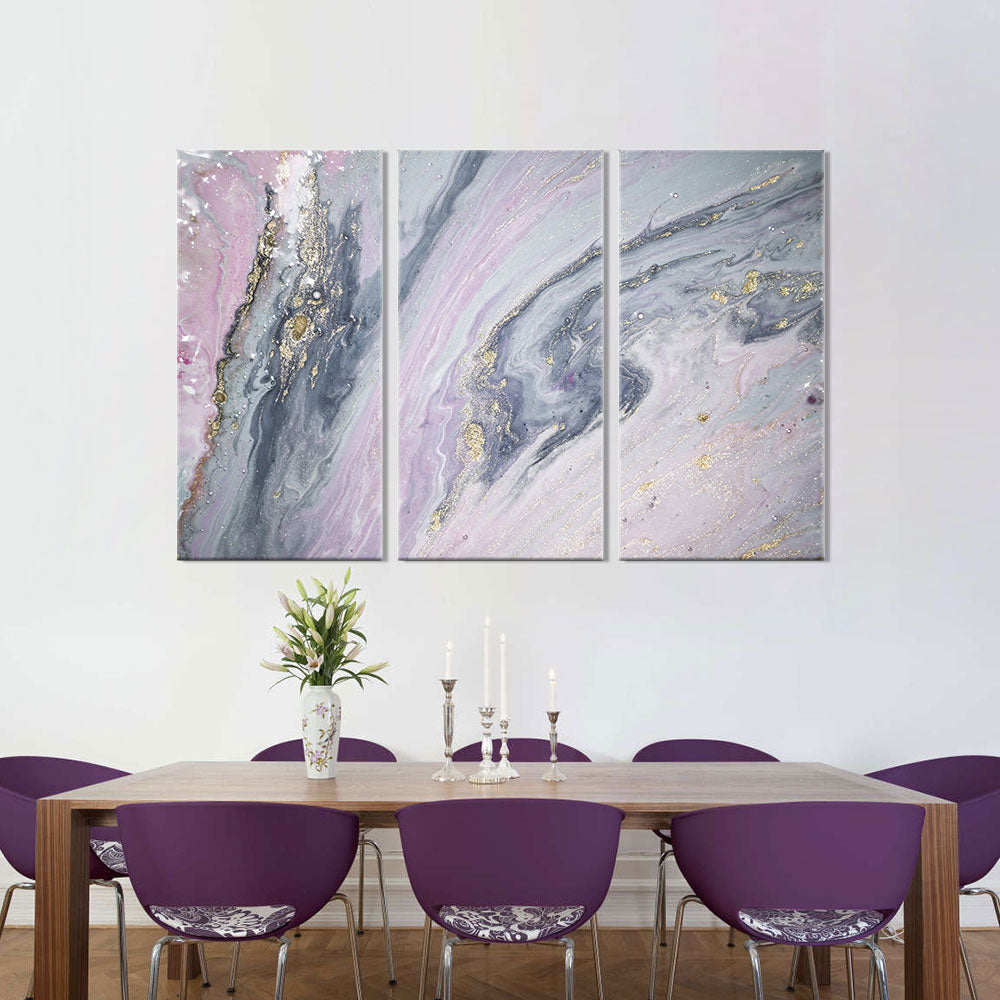 Abstract Pink and Gold canvas wall art