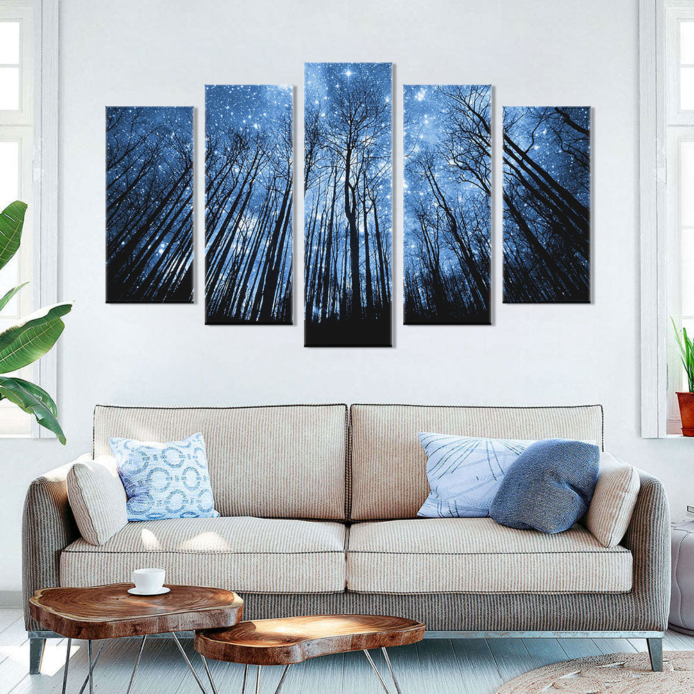 Forest of Stars Night View Canvas wall art