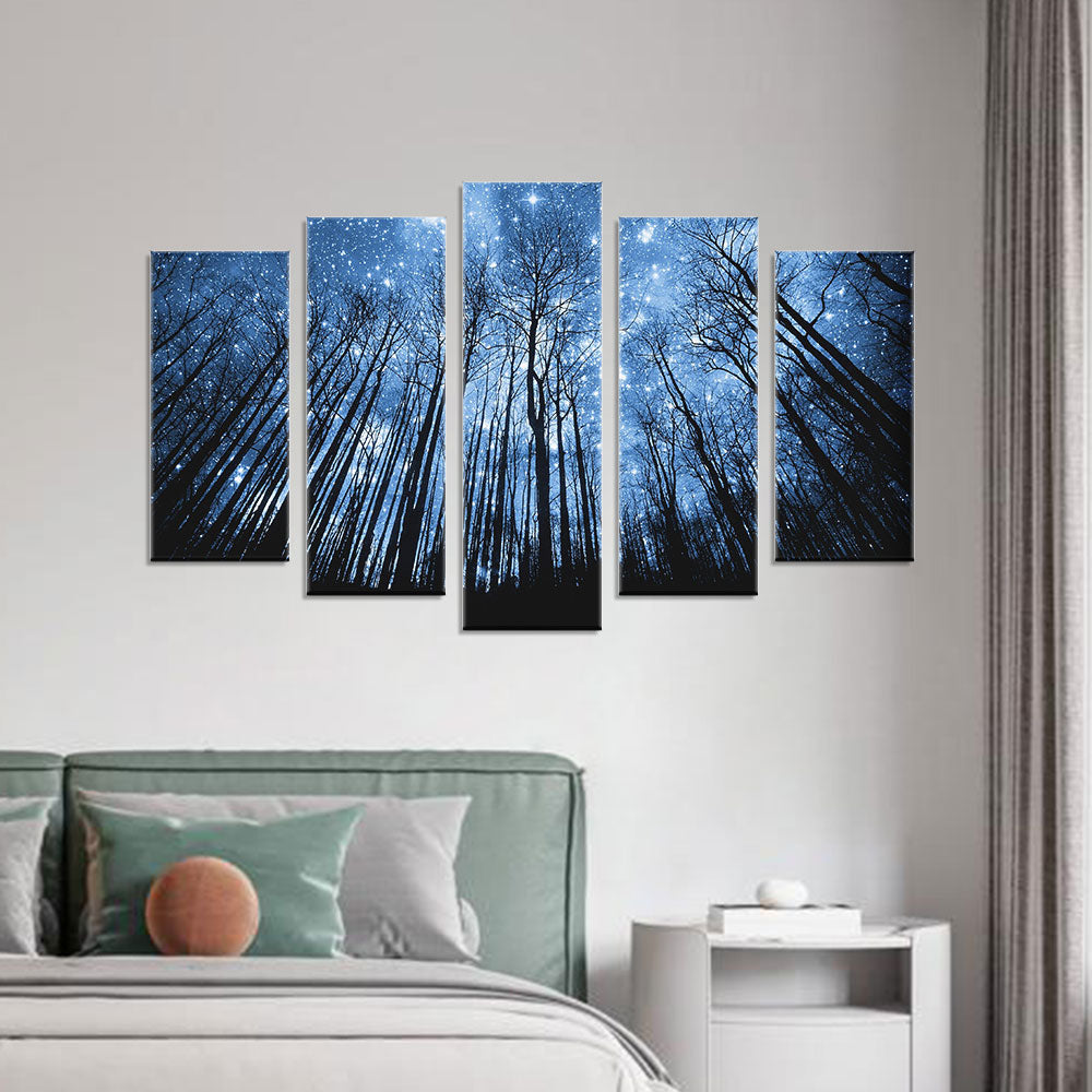 Forest of Stars Night View Canvas wall art