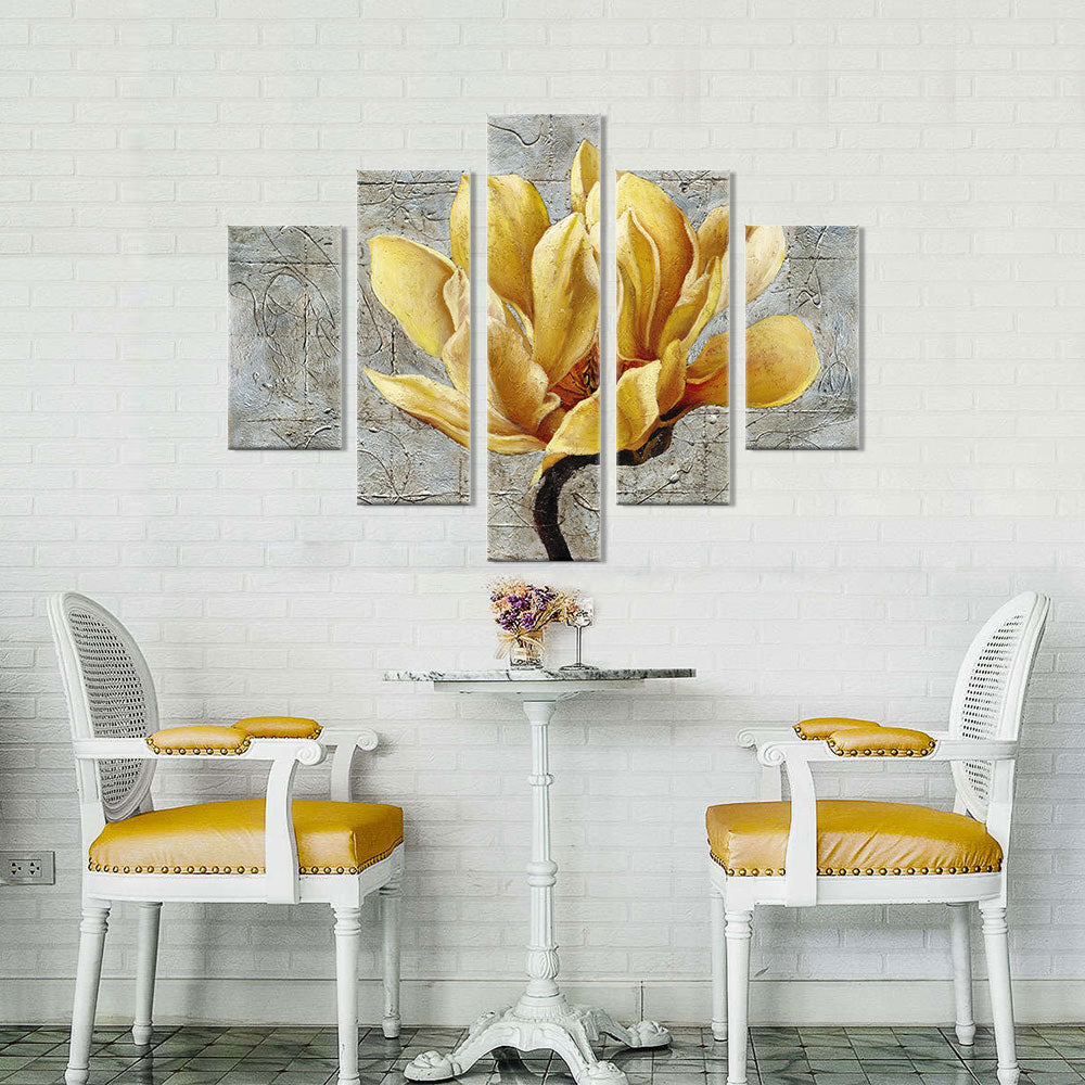 Yellow Magnolia Flower canvas wall art
