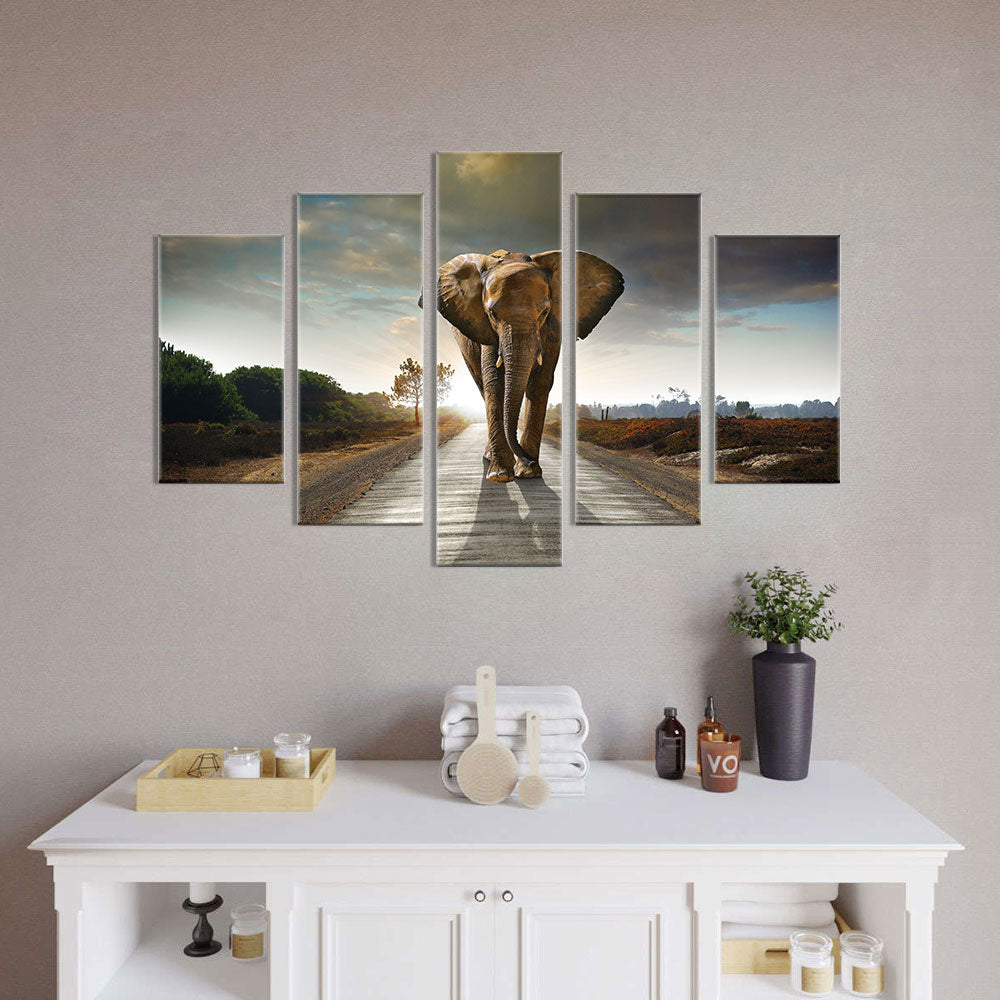 Walking Elephant Canvas wall art
