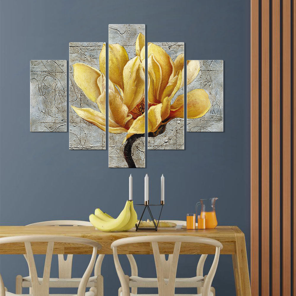 Yellow Magnolia Flower canvas wall art
