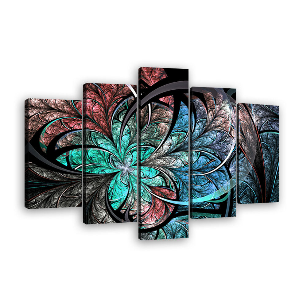 Colorful Fractal Flower canvas wall art