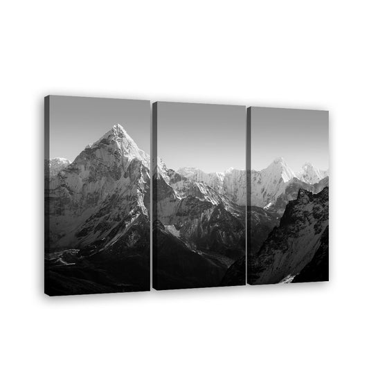 Himalayan Mountains Black and White canvas wall art
