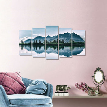 Mountain Reflected in Lake Canvas Wall Art