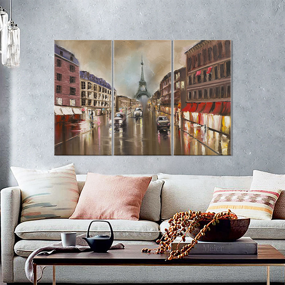Abstract Paris street painting canvas wall art