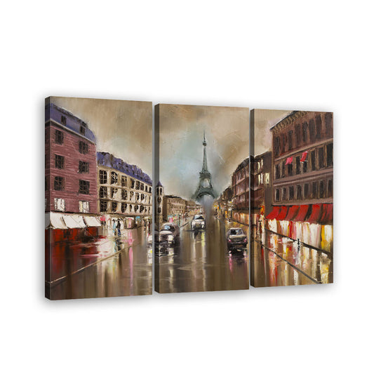 Abstract Paris Street Painting Canvas Wall Art
