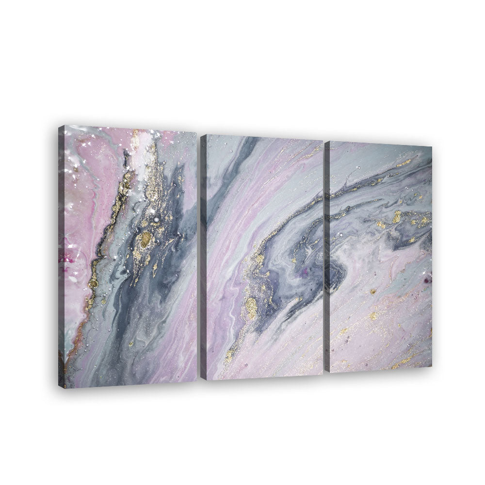 Abstract Pink and Gold canvas wall art