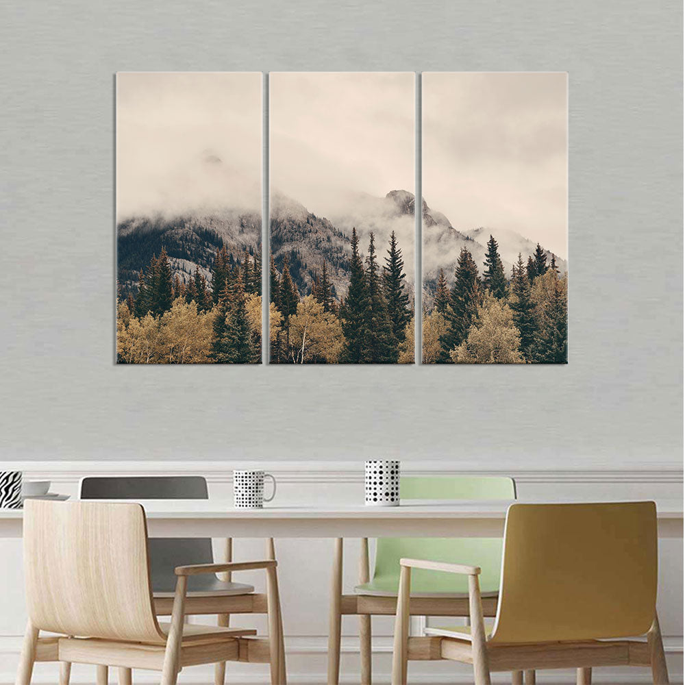 Foggy Banff National Park canvas wall art