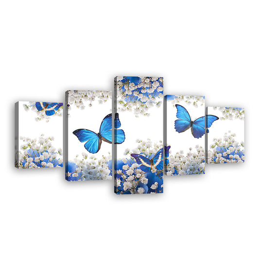 Butterflies on Flower Canvas Wall Art