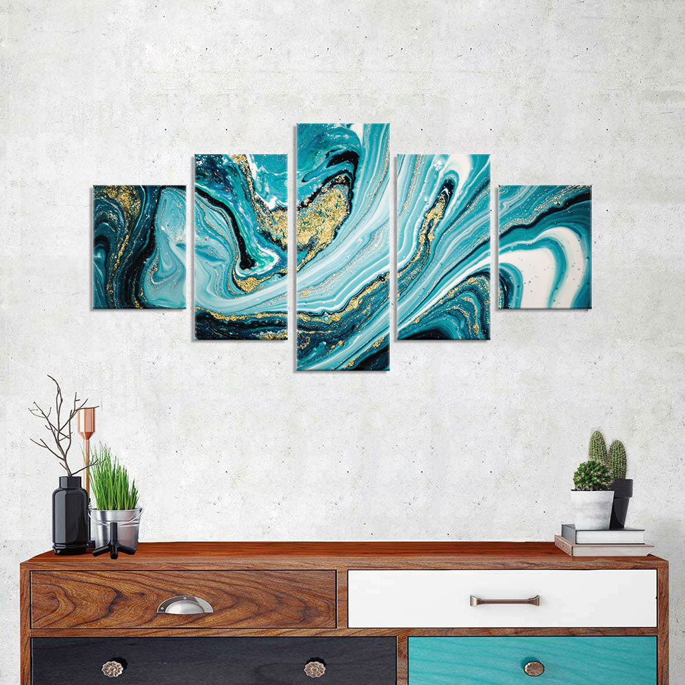 Turquoise Blue Marble Texture canvas wall art