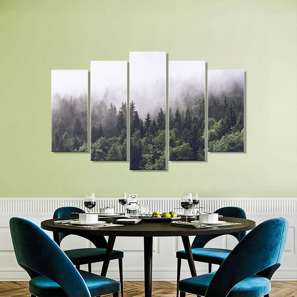 Foggy Forest Mountain canvas wall art