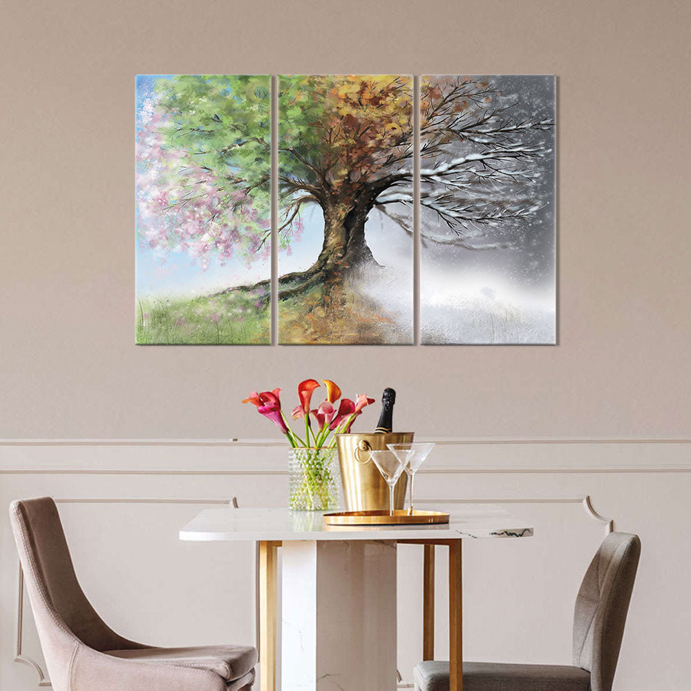 Tree with Four Seasons canvas wall art