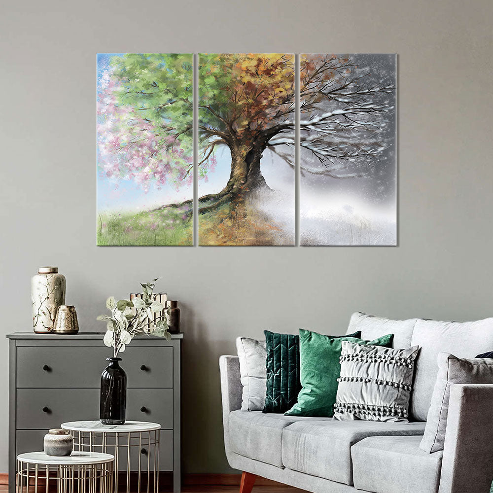 Tree with Four Seasons canvas wall art