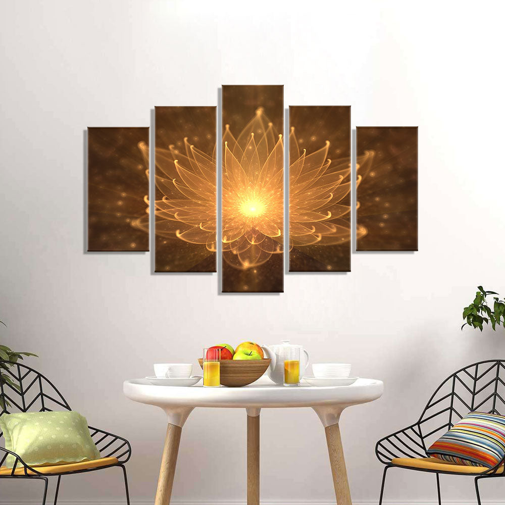 Golden Lotus canvas wall art