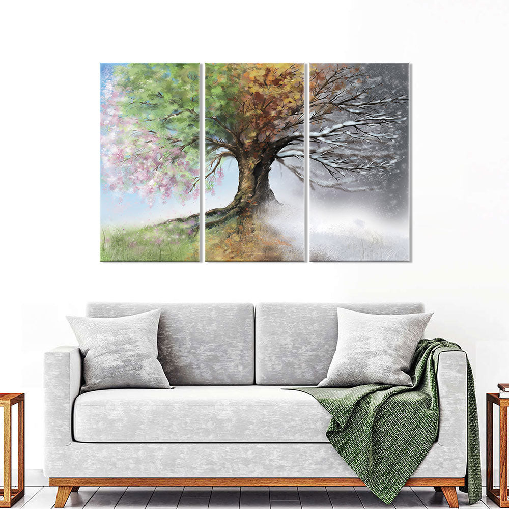 Tree with Four Seasons canvas wall art