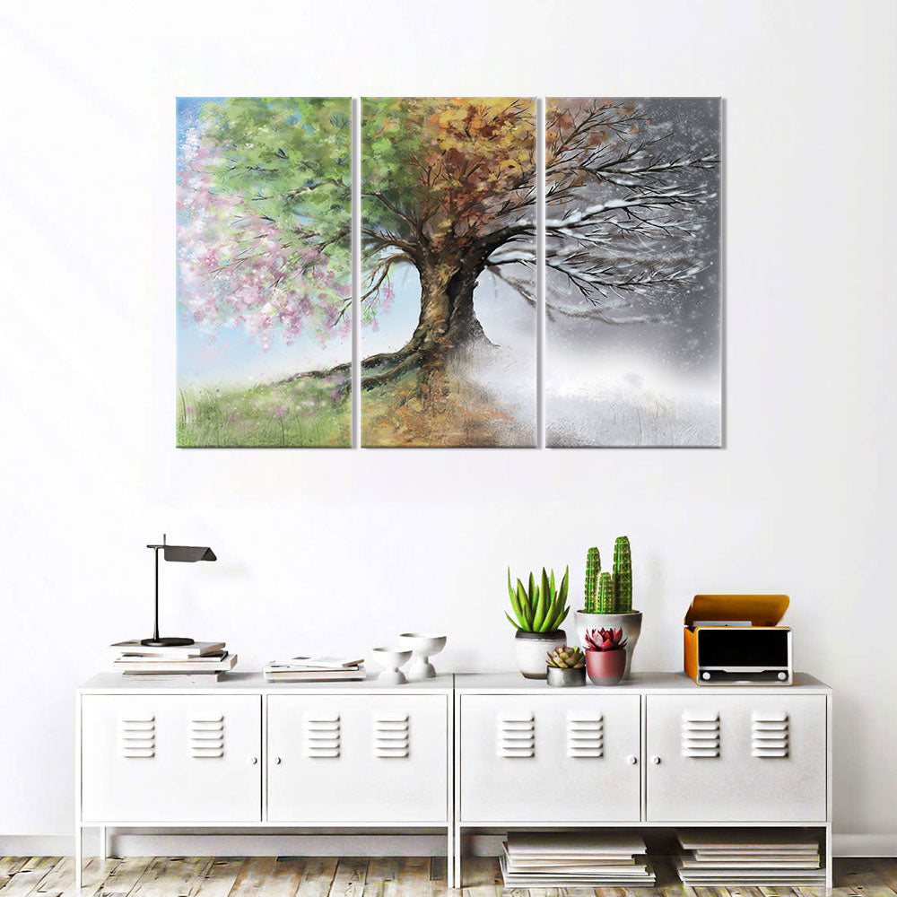 Tree with Four Seasons canvas wall art